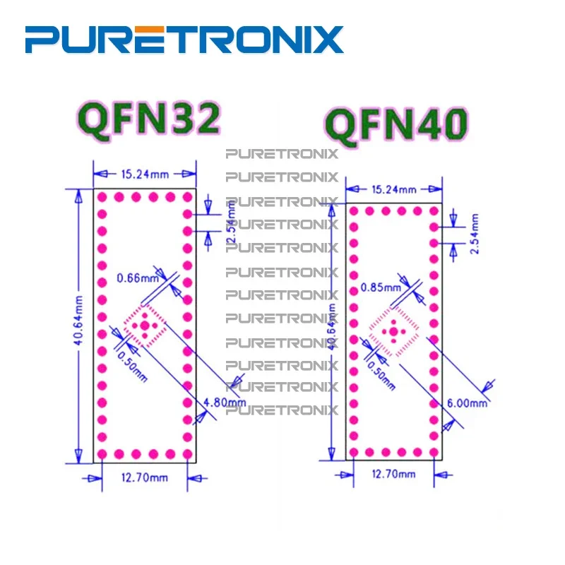 QFN32 to DIP32 QFN40 to DIP40 adapter 10pcs 0.5mm pitch