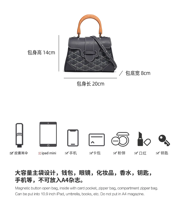 Luxury high-end brand women's dog tooth Saigon bags High quality  fashionable and versatile one shoulder crossbody handbag