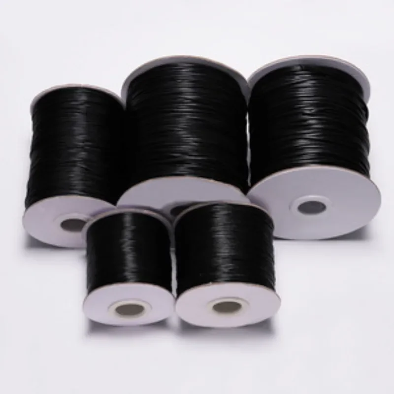 1 Roll 0.5mm 1mm 1.5mm 2mm Environmental Korean Waxed Polyester Cord Beading Thread Braided Rope String Jewelry Findings waxed cord