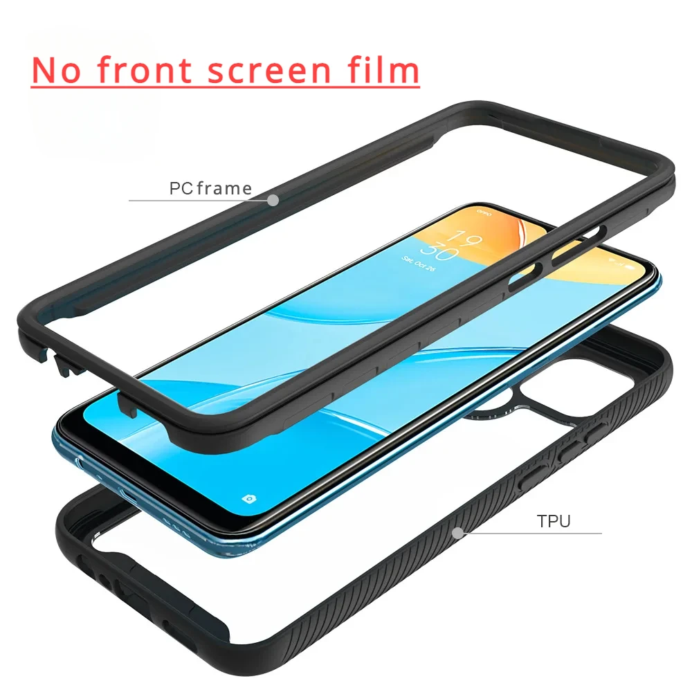 TPU/PC Sky Case for Oppo A15 Funda Capa Two Layer Structure Hybrid Shockproof Shell Durable Heavy Duty Phone Cover 3
