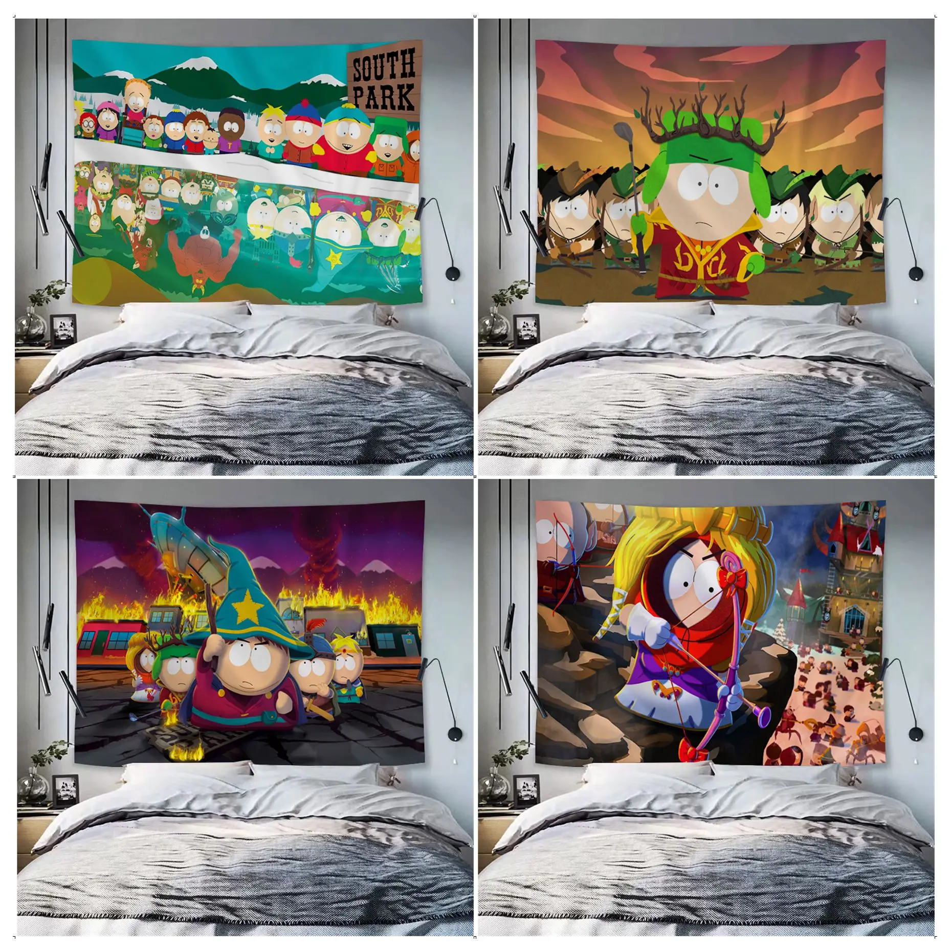 

Anime Comedy Funny S-South Park Tapestry Colorful Tapestry Wall Hanging Bohemian Wall Tapestries Mandala Wall Hanging Sheets