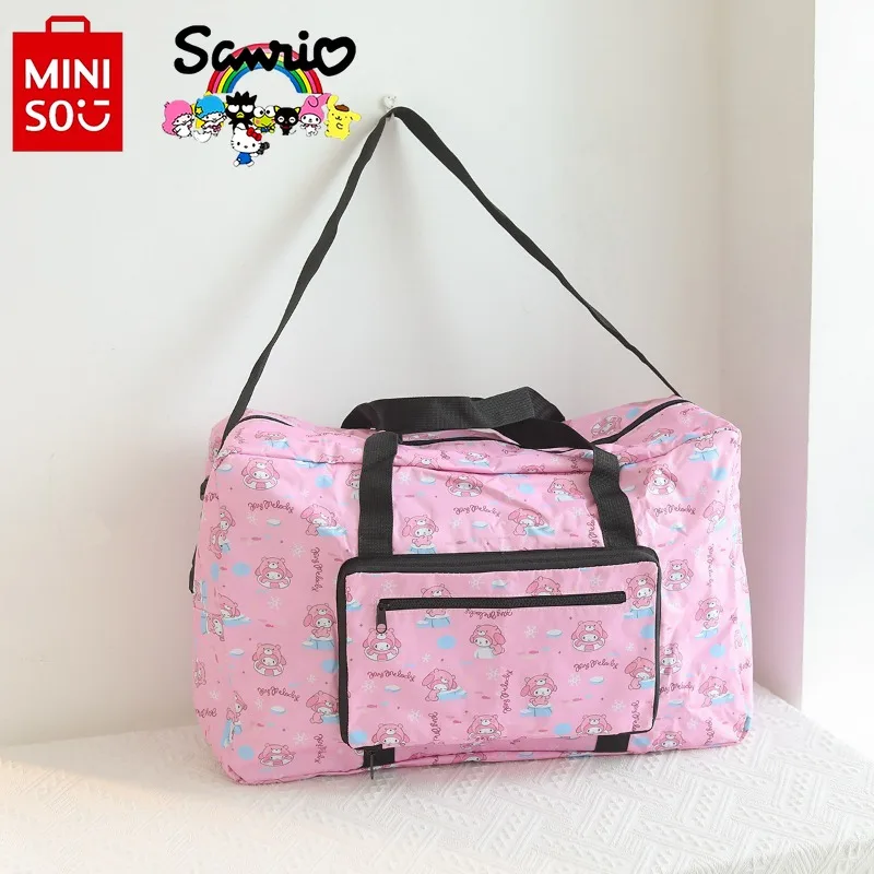 Miniso Sanrio New Travel Bag Fashionable and High Quality Foldable Luggage Storage Bag Cartoon Large Capacity Home Storage Bag