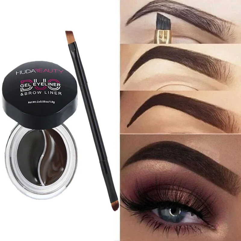Two-color Long-lasting Super Waterproof Eyebrow Cream Sweat-proof Tinted Eye Brow Gel Brown High Pigmented Makeup Women Cosmetic 1