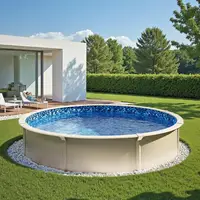 Revêtement de piscine ronde, 244x147 cm, doublure durable en vinyle de style superposition, calibre standard, résistant à l'usure, rétention d'eau, pour piscines hors sol à parois de 137 cm de hauteur 4