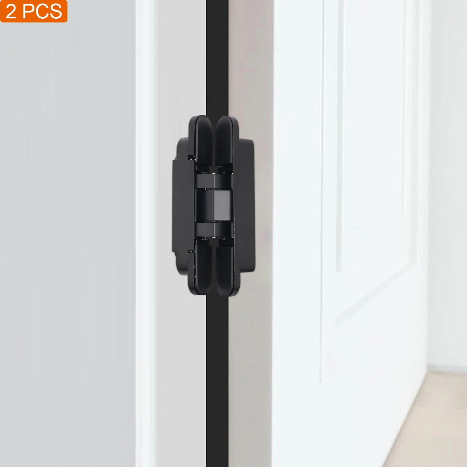 6 Inch Hidden Door Hinges Zinc Alloy Hinges Load 40kg Door Mount Opening 180&deg; 21.55mm 2-Pack for Fire Doors