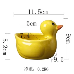 Charming Duckling Ceramic Succulent Flowerpot - Adorably Creative Animal Design (YELLOW)