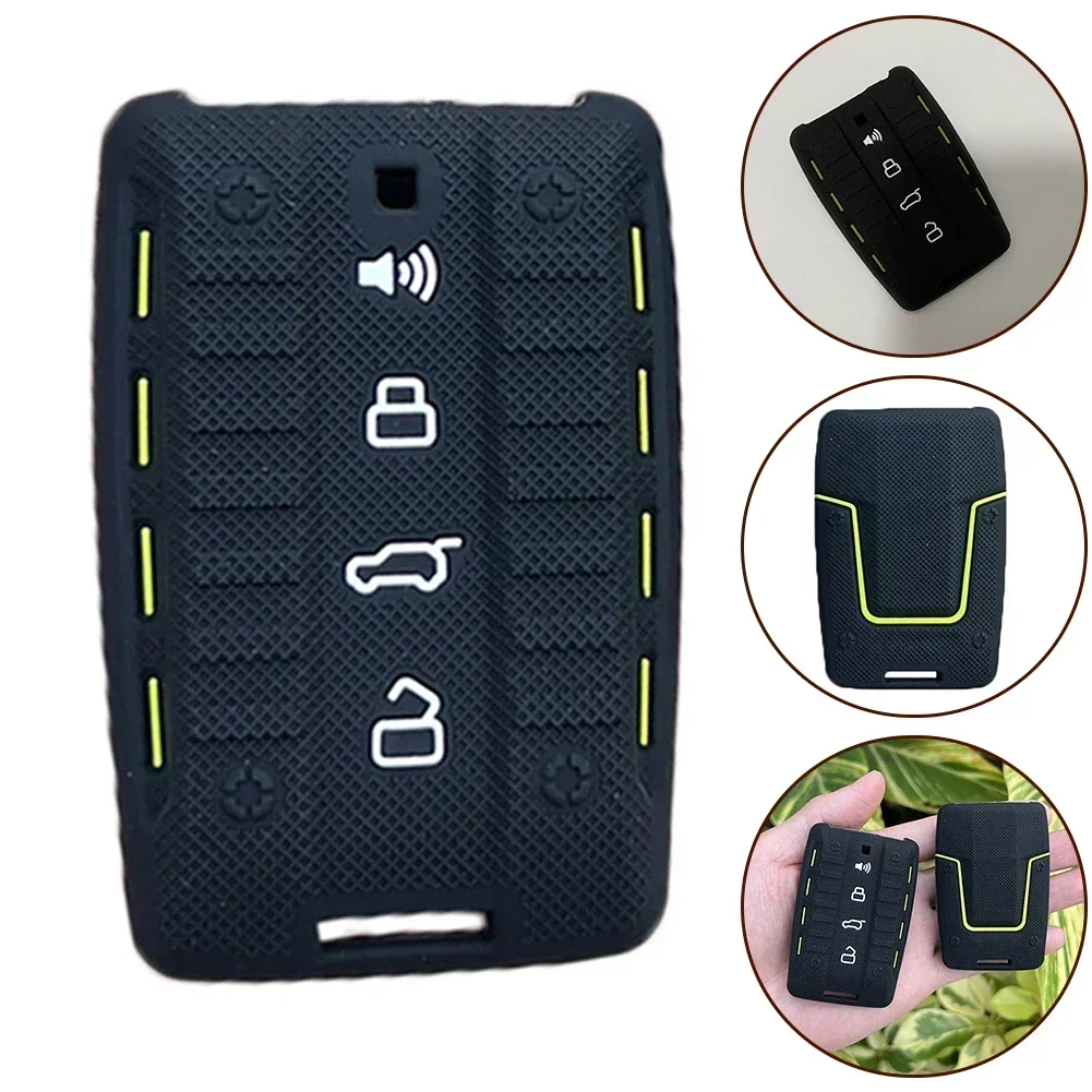 Dual-Tone Black and Green Silica Gel Car Key Protector Cover Set