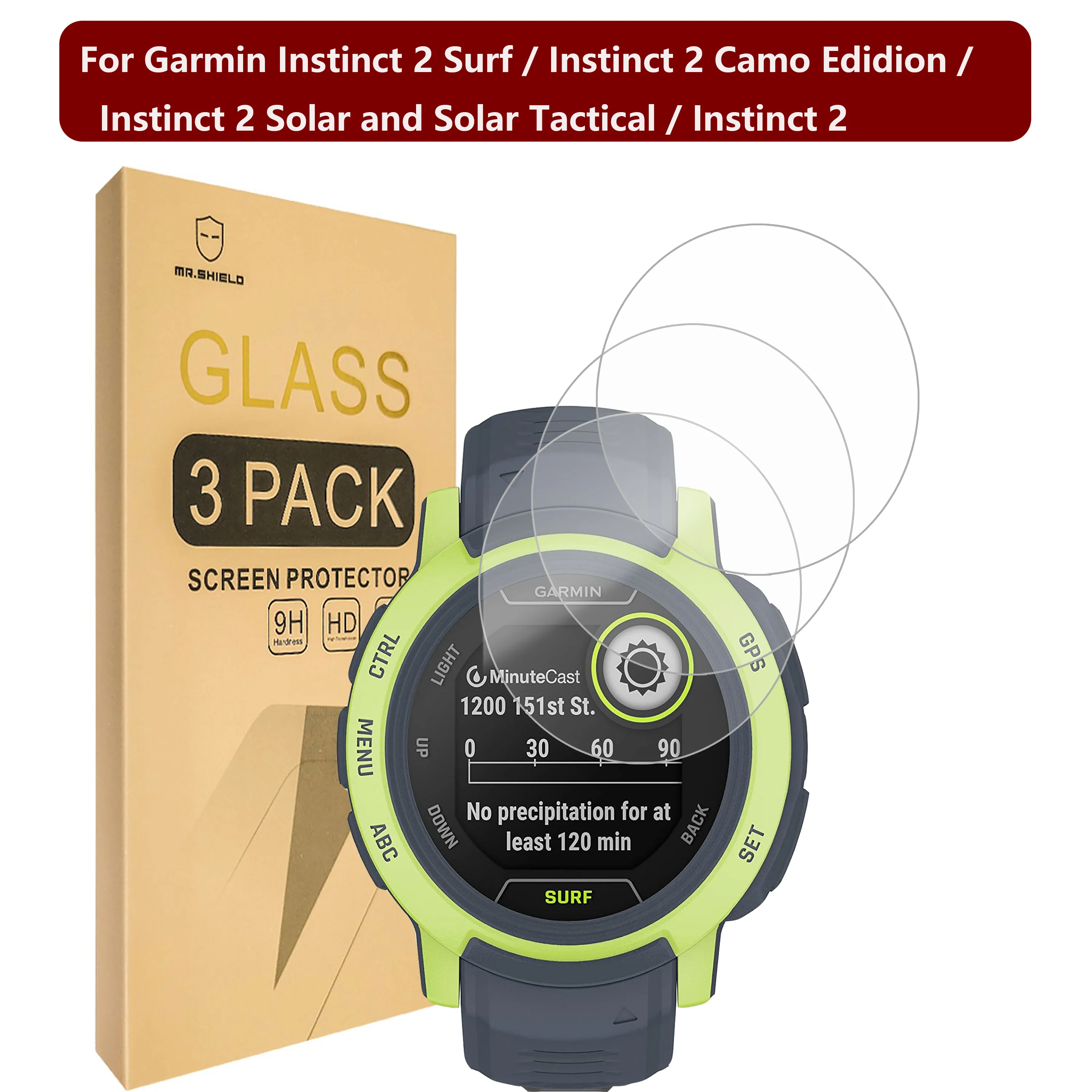 Mr.Shield Screen Protector for Garmin Instinct 2 Surf/Instinct 2 