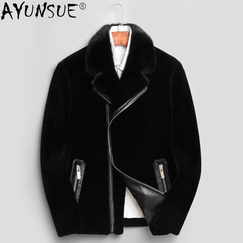 

Пальто ayunshare из овечьей шерсти, мужское, зимнее, короткое, уплотненное