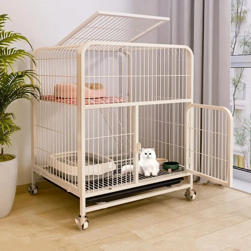 Iron Cat Cage Pet Villa Duplex Luxury For Pets House And Kitten Nest Modern Creativity Cat's Nests Large Space Activity Cat Cage