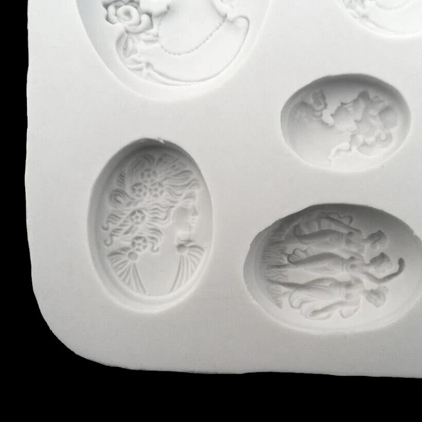 Cameo Collection Portrait Silikon Sugarcraft Form Fondant Kuchen Dekorieren Werkzeuge – Detail 3