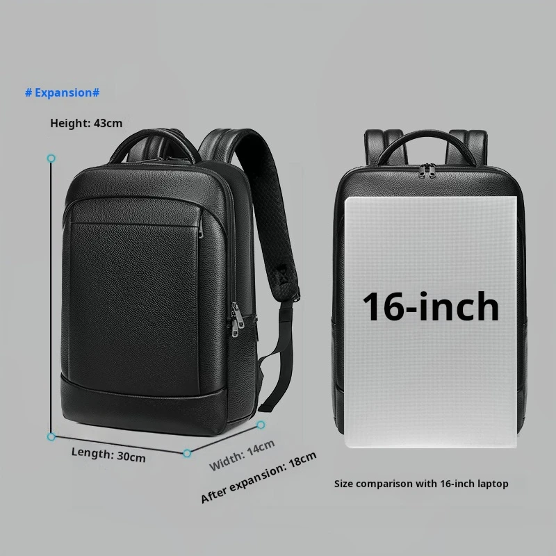 The New Fashion Multifunction Travel Bag Backpack Laptop Cowhide Leisure Genuine Leather Travel Bag Famous Luxury Brand Backpack 6