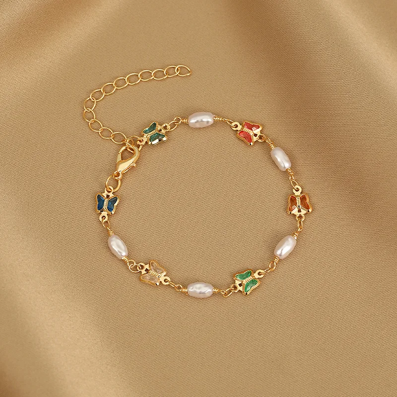 Korean Colorful Heart Bracelet For Women Exquisite Crystal Zircon Metal Chain Bracelets Bangles Girl Party Wedding Jewelry Gifts