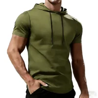 T-shirt de course pour homme, vêtements de sport, hauts à capuche, tee-shirt, survêtement d'entraînement, vêtements de sport pour homme, t-shirt de sport élastique pour la salle de sport, fitness 6