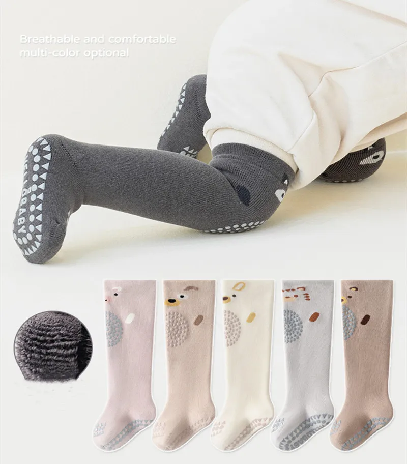 

Осенне-зимние шерстяные плотные теплые нескользящие носки для новорожденных с рисунками из мультфильмов