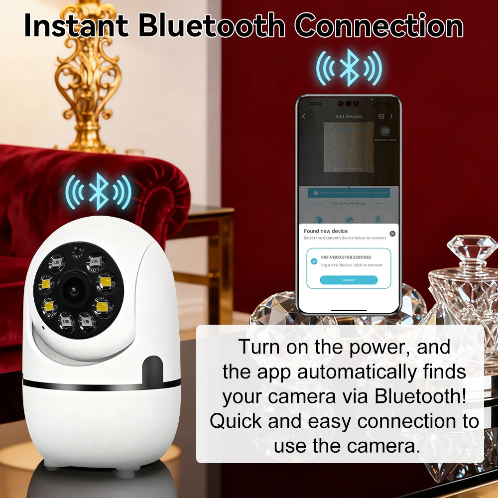 2.4G 8MP Wifi Camera Full Color Night Vision IP Indoor Security Protection Monitor 5X Zoom Home Wireless Track Alarm O-Kam pro 3