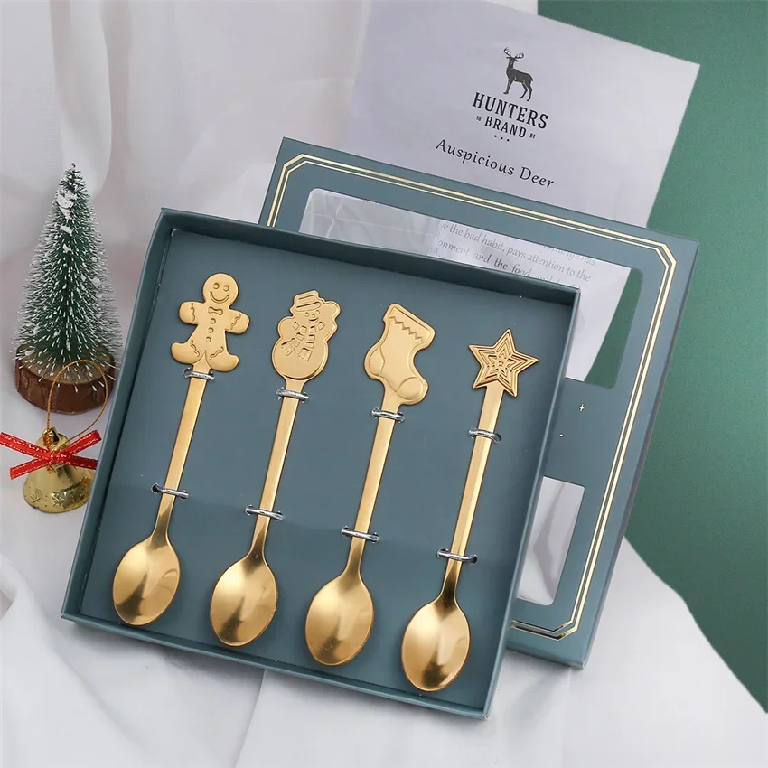 6 Pezzi Cucchiaio di Natale con Confezione Cucchiaio da caffè 6 Pezzi Cucchiaio di Natale con Confezione Cucchiaio da caffè