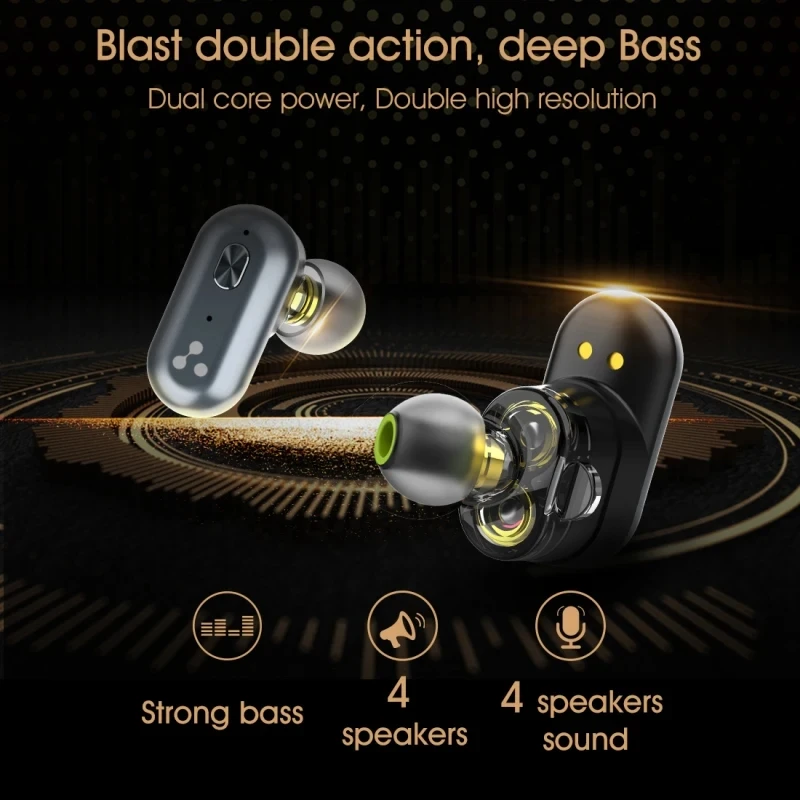 오리지널 SYLLABLE S101 TWS 베이스 이어폰, 무선 헤드셋, 소음 감소, 볼륨 조절 이어버드, 블루투스 호환