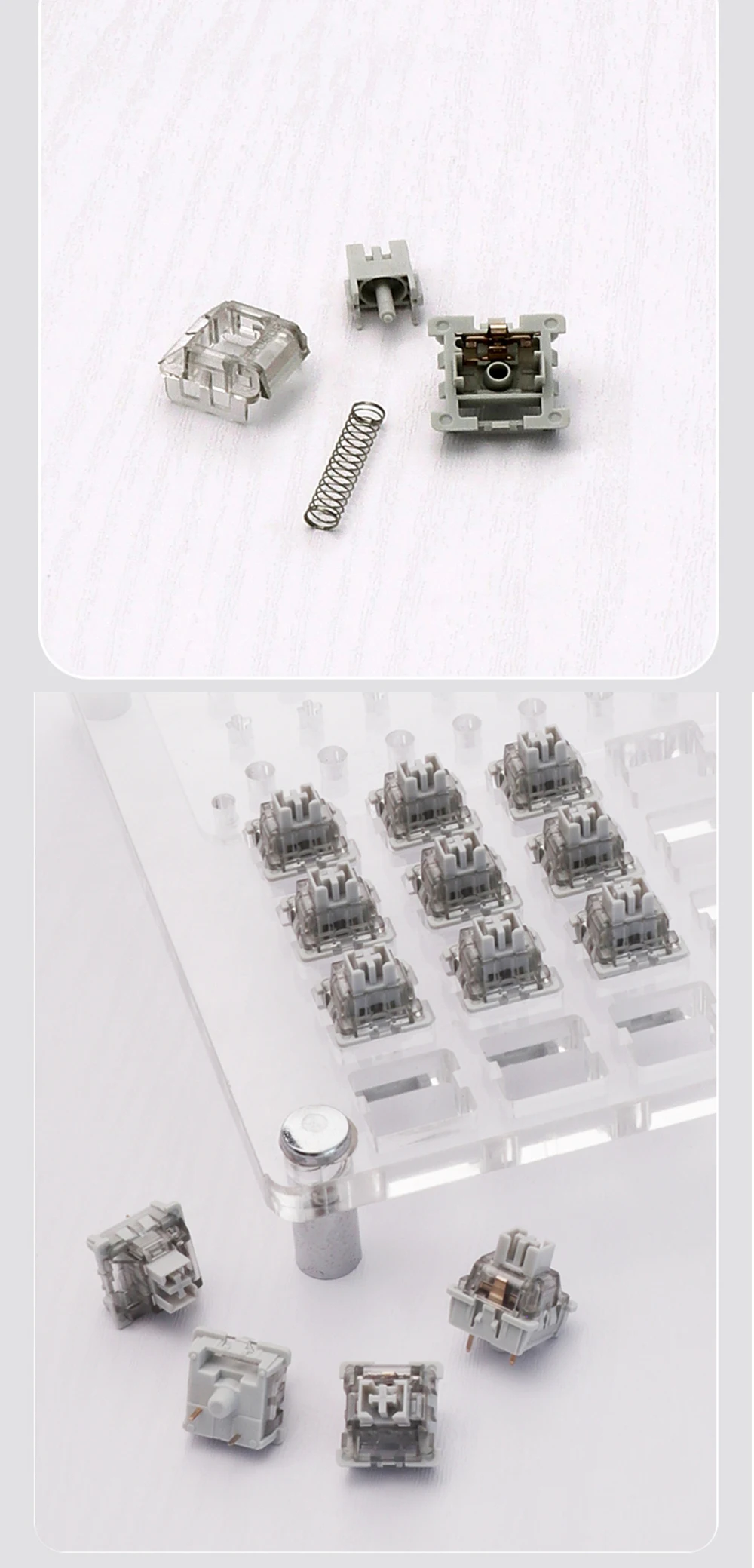 Custom, HIFI, RGB Lubrificado, Hot-Swap, 57g Switches para GK61, V3