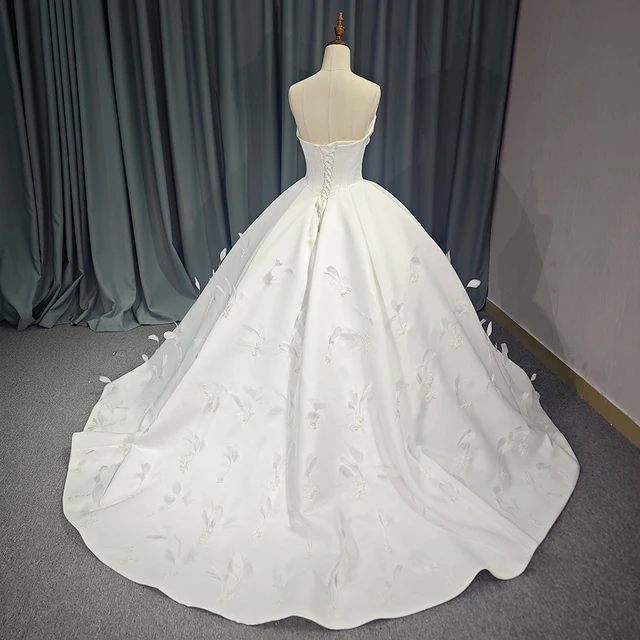 Jancember Wedding Dress 2024 Luxury Strapless Bride Dress With Train Ball Gown Princess Classic Wedding Gowns vestidos de novia 1205 2