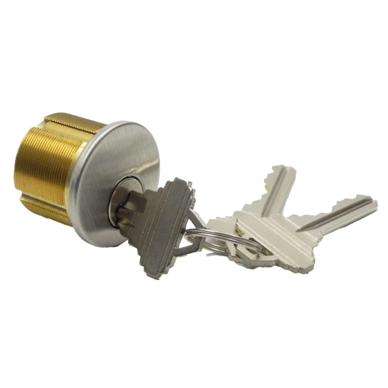 Heavy Duty Brass 1" Mortise Lock Cylinder with Key Heavy Duty Lock Cylinder Keyed set for Business storefronts door