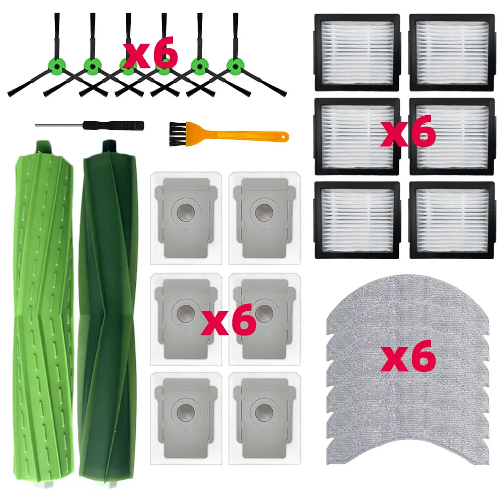 Ultimate Cleaning Accessories Kit: Main Brush, Side Brushes, HEPA Filters, Mop Cloths, and Dust Bags
