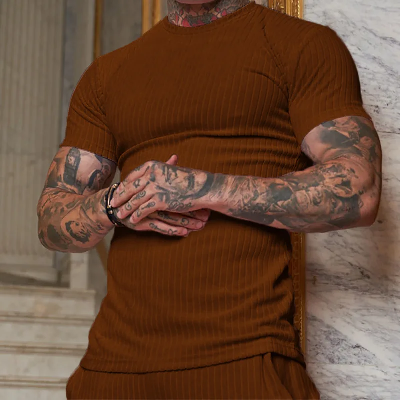 Men Casual Short Sleeve Stretch T Shirts