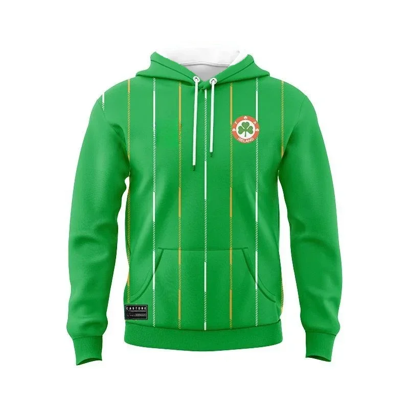 thumbnail image 1 of Camisetas de entrenamiento de rugby local y visitante de Irlanda, sudaderas con capucha 2024 2025, sudaderas deportivas informales cómodas con estampado 3D, para compras y viajes, 1 of 4