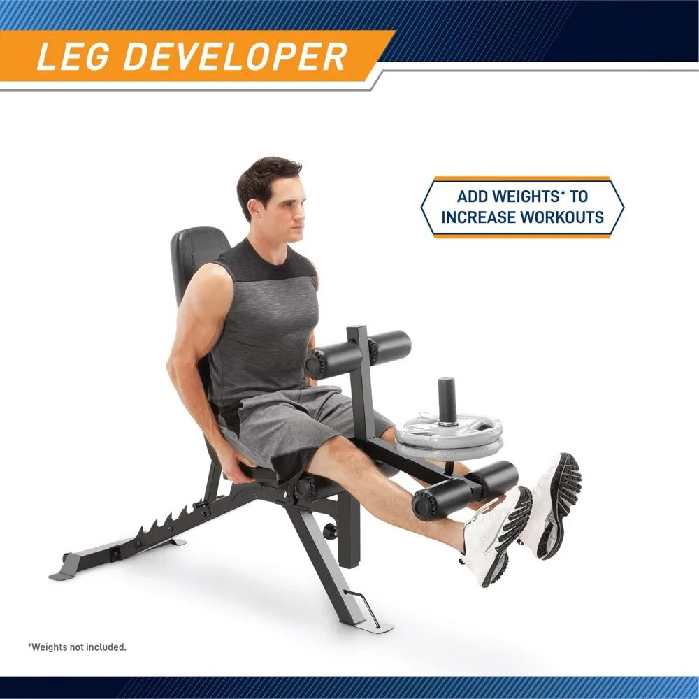 Adjustable 6 Position Utility Bench with Leg Developer and High Density Foam Padding SB-350,dark gray