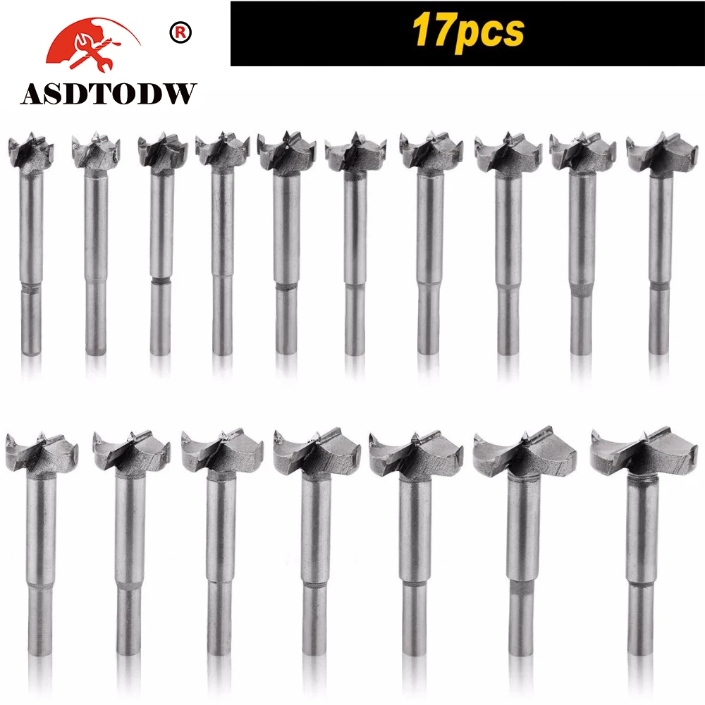 17 Pcs Woodworking Forstner Bit Set Wood Working Hole Cutter 15mm38mm