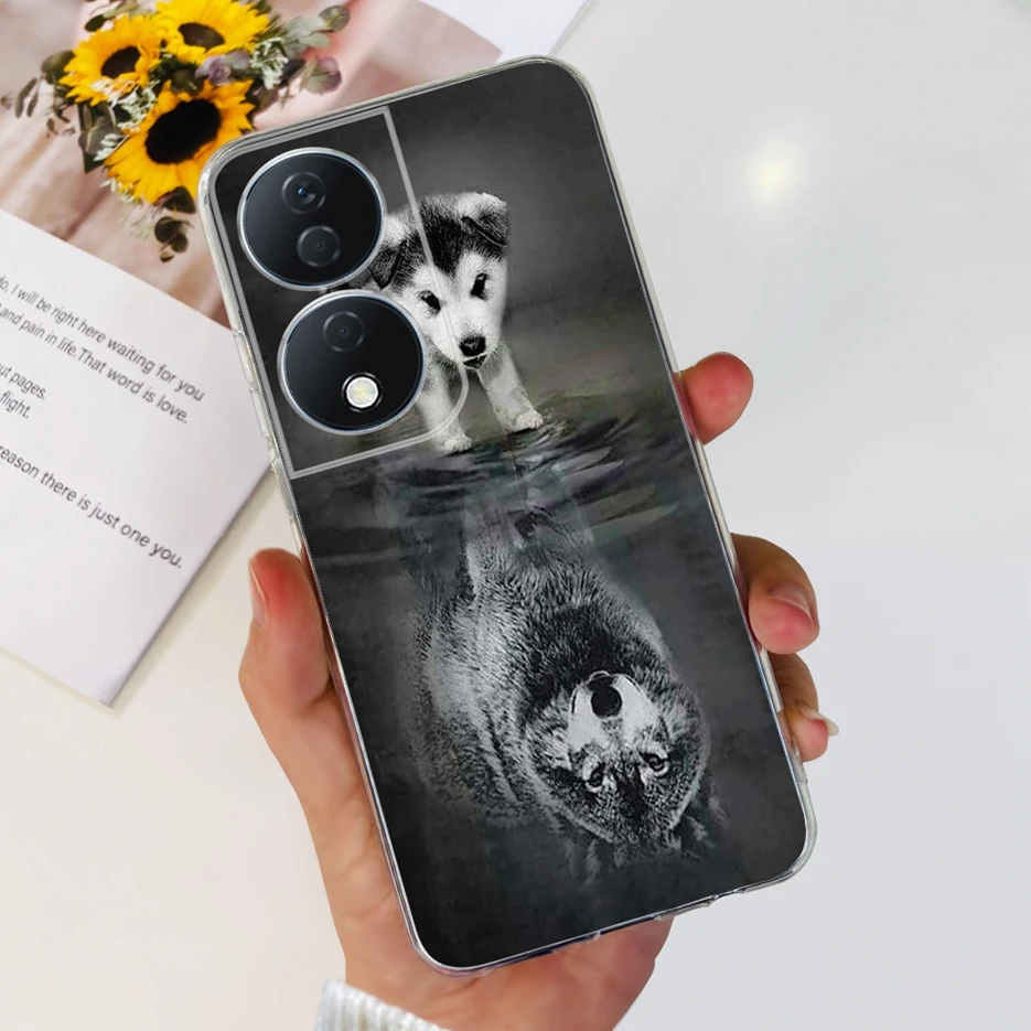 Cute Cat & Butterfly Painted Soft Silicone Phone Case -