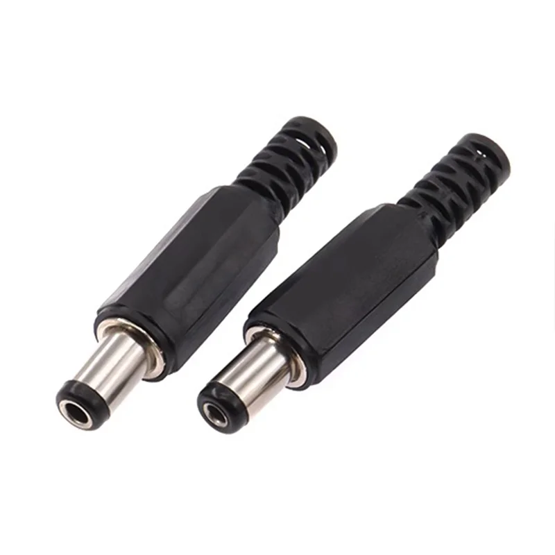 Bulk DC Power Plug Connectors - Solder Type Adapters, 5.5mmx2.5mm, Male Jack