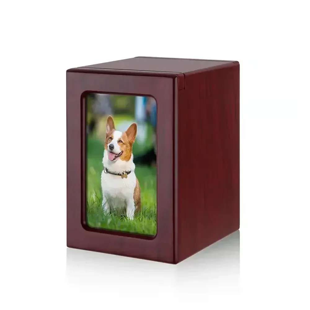 강지지장식 골함 함 Wooden Pet Dog урна для кошек Photo Cinerary Casket коробка на память Urnen Voor Menselijk как в память о кошке Urne