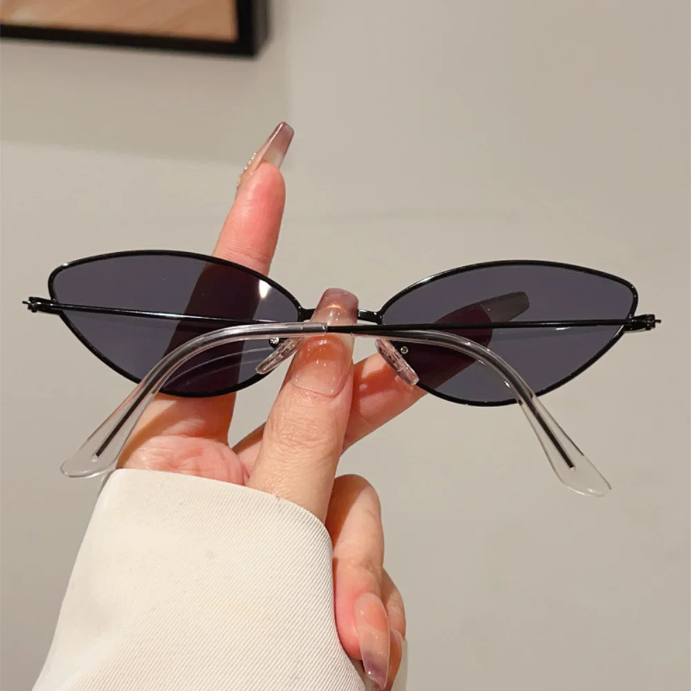 KLASSNUM Mode Kleine Cat Eye Sonnenbrille für Männer Frauen Retro Fahren Sonnenbrille Luxus Marke Metall Rahmen UV400 Shades Brillen – Detail 3