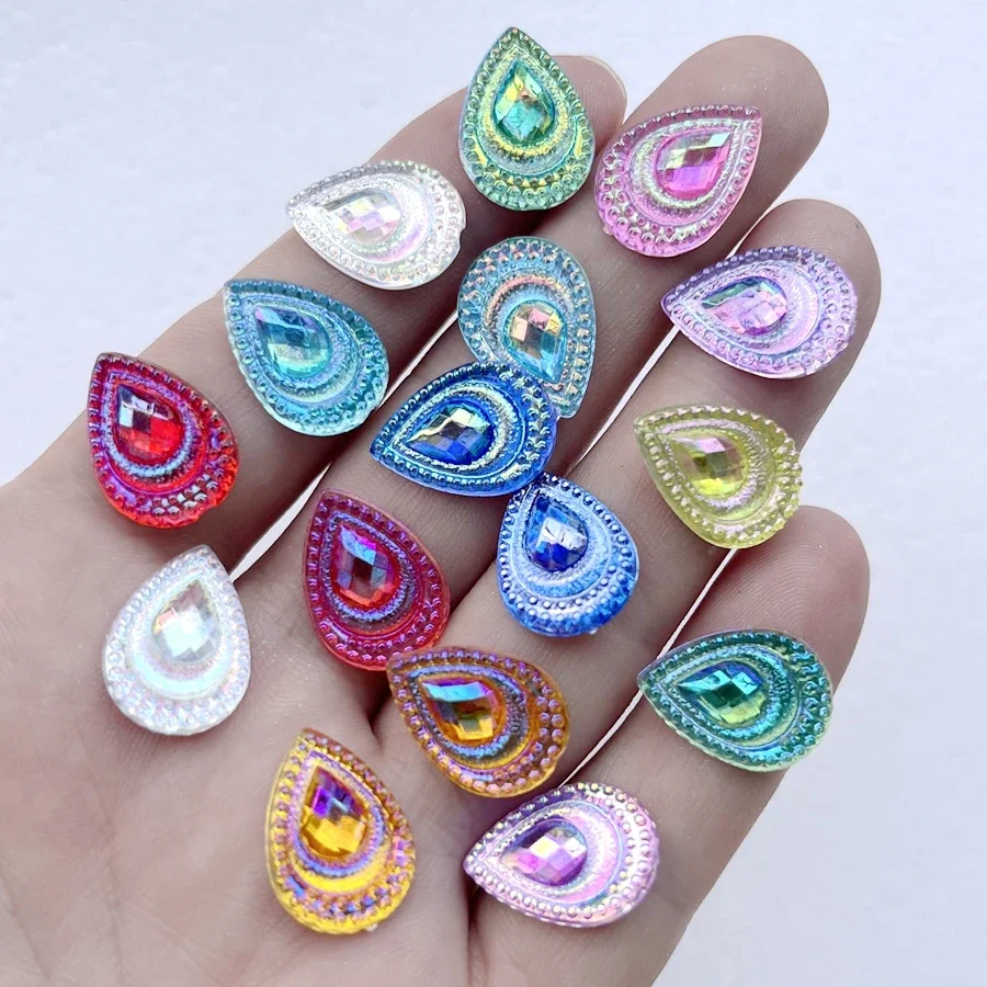 60 stücke 13*18mm schöne pfau auge tropfen form zeigen party dekoration Strass diy schmuck ohrringe Haar dekoration zubehör