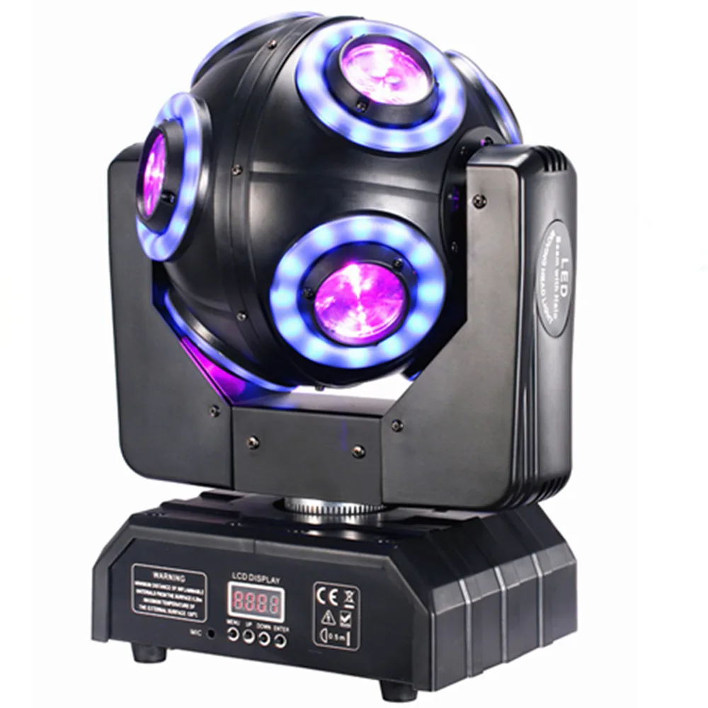 

LED 150w Moving Head 8x15W Beam Light with Halo RGBW 4in1 LED DJ Stage Tilt scan 360°Rotation DMX 512 Disco Bar Dj