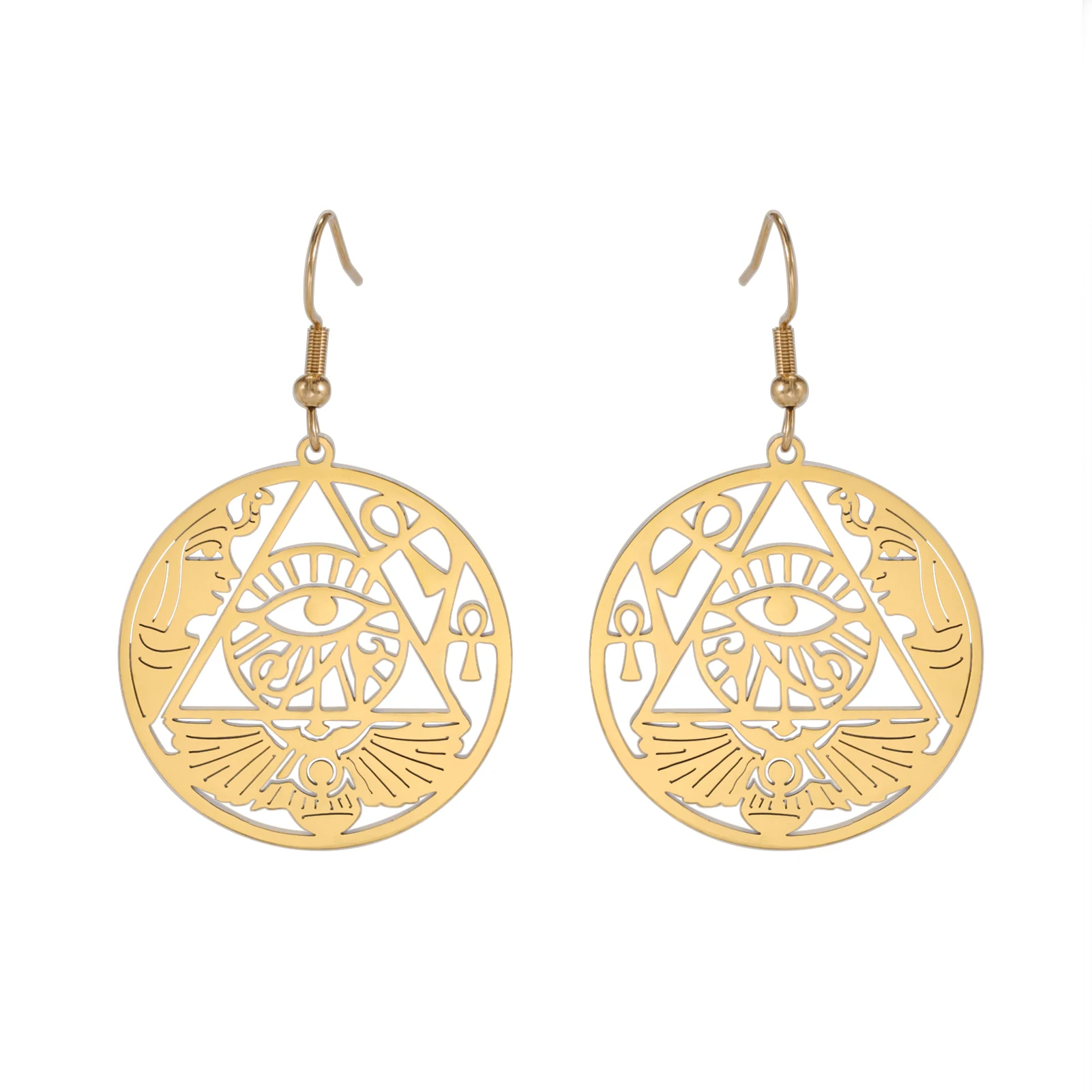 Amaxer The Eye of Horus Drop Earring For Women Stainless Steel Earring Ancient Egypt Jewelry Gift Wholesale 6