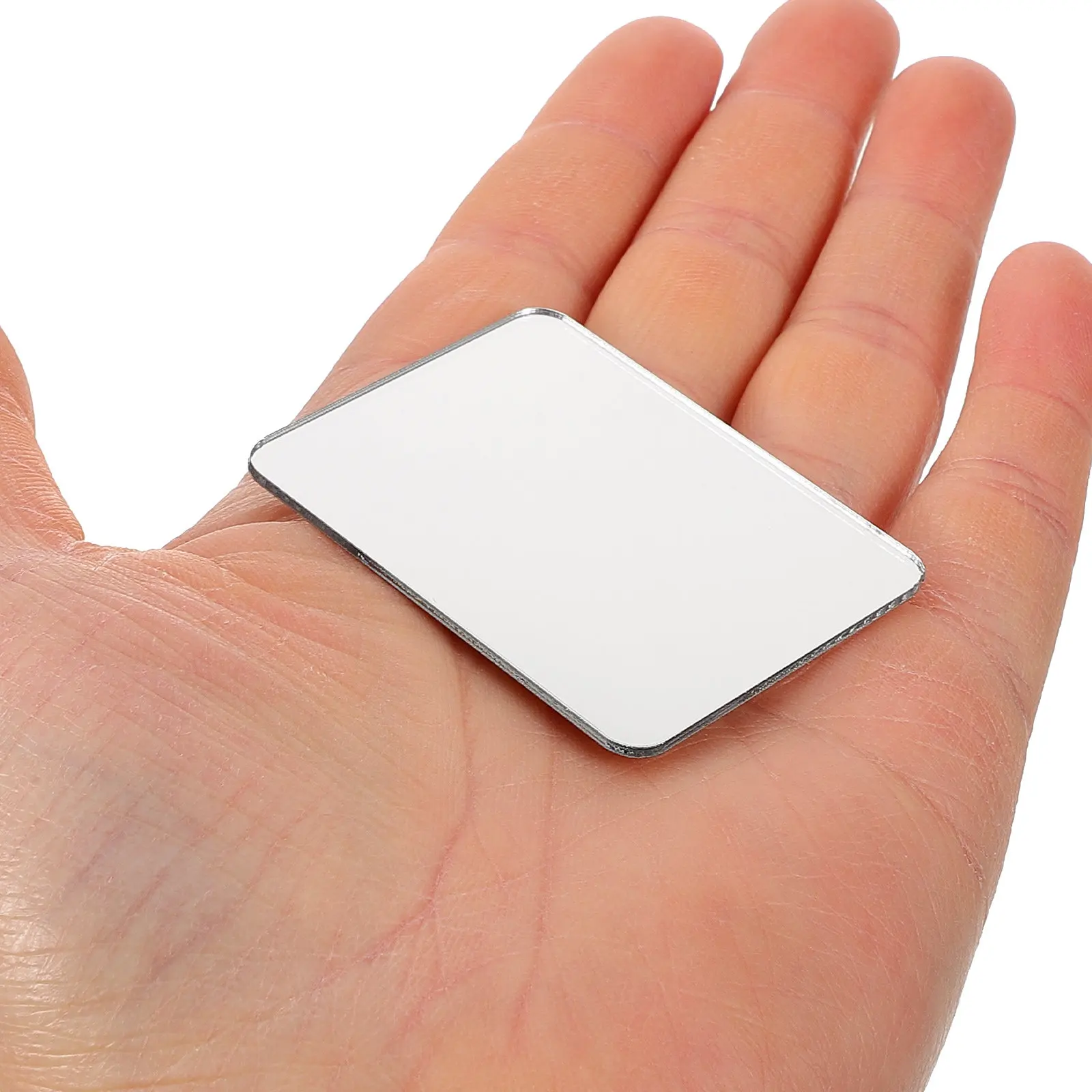2 Pezzi Adesivi a Specchio per Smartphone, Specchietti Adesivi per Trucco, Adesivi Neri per Telefono, Decorazioni da Parete - immagine 3