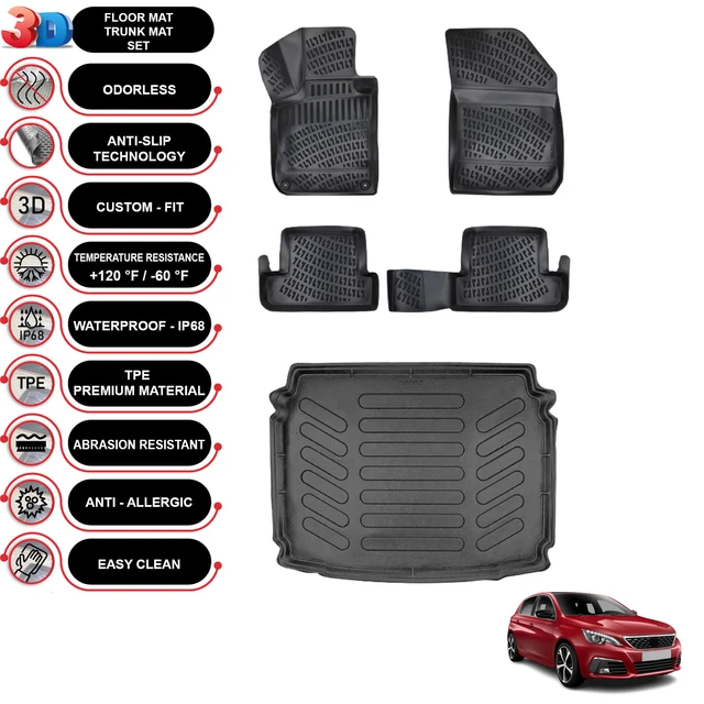 Tapis de coffre PEUGEOT 308 - Livraison OFFERTE