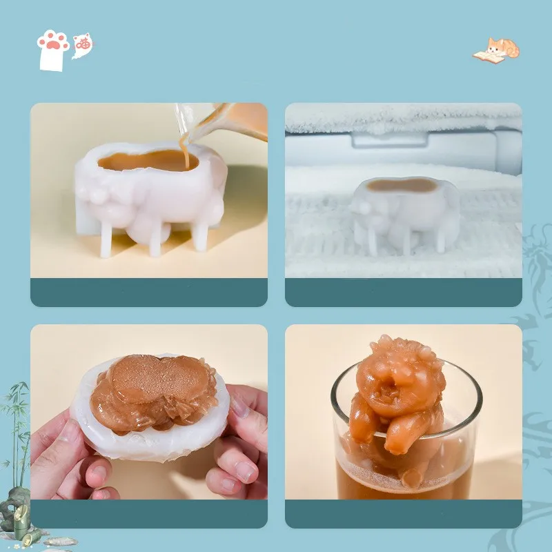 Bamboos Panda Silicone Ice Mold Peach Cat Hugs Ice Cube Mold Cheese Stick Popsicles Maker Household Cream Tool