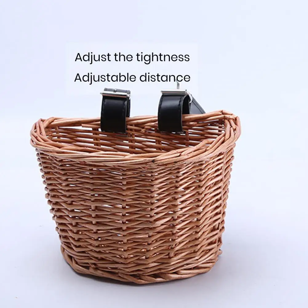 

Easy Installation Basket Handmade Woven Rattan Bike Baskets Large Capacity Strong Load-bearing Front Handle Bicycle Accessories