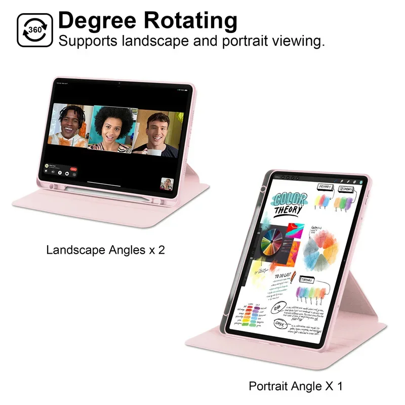 360 Rotating Tablet Cover with Pencil Holder