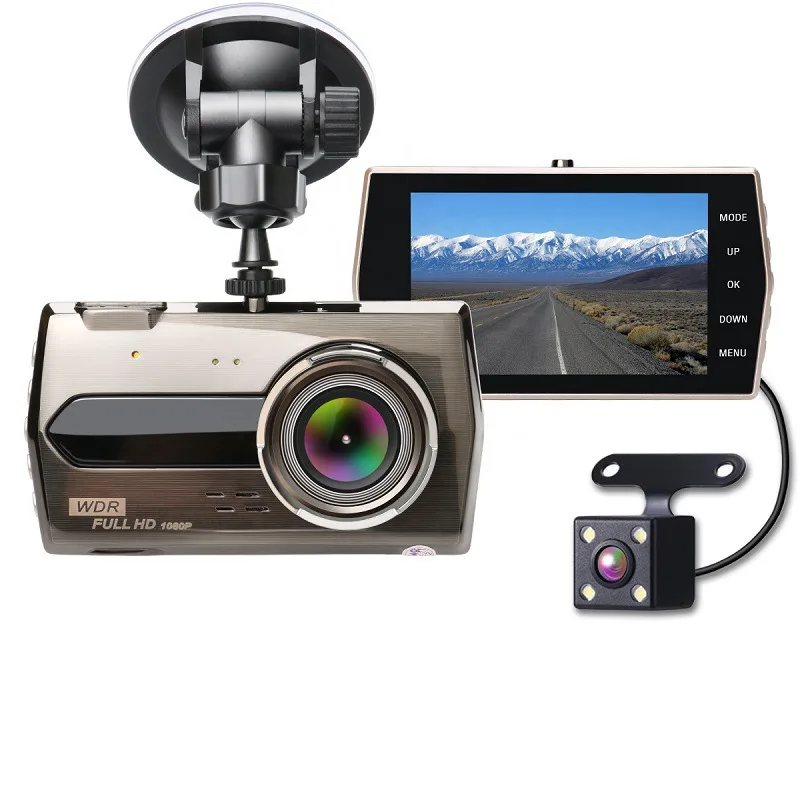 

Car DVR Dash Camera Rear View Video Recorder 4" 1080P HD WDR Loop Recording G-sensor Night Vision 170 Wide Angle Dash Cam