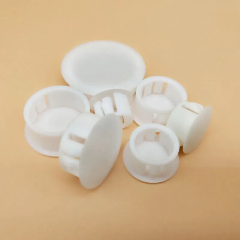 White Snap-on Hole Plug 5mm~50mm Round Plastic Blanking End Caps Tube Pipe Inserts Plug Bung silicone rubber plugs pipe end cap rubber caps silicone rubber caps