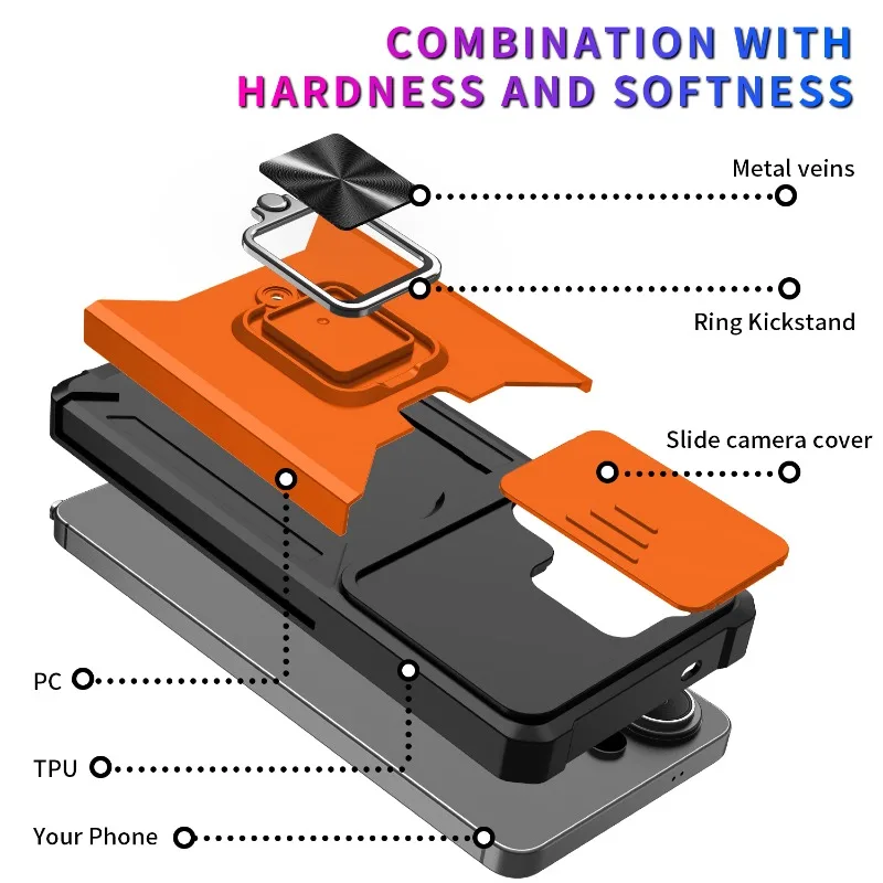 Shockproof Magnetic Holder Case with Card Slot Cover