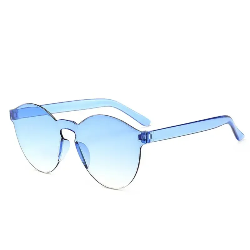 2024 Rimless Sunglasses Women Ocean Color Lens Sun Glasses Colorful Round Frame Transparent Shades UV400 Oculos De Sol Gafas