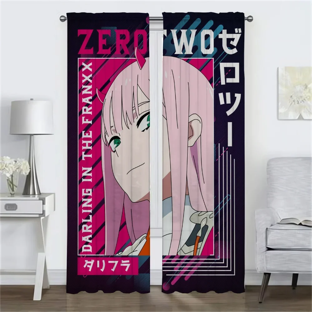 Kitchen Curtains for Bedroom Zero Two Halloween Decoration Elegant Room Curtains 2 Pieces Window Curtain Shades Partition Living 2