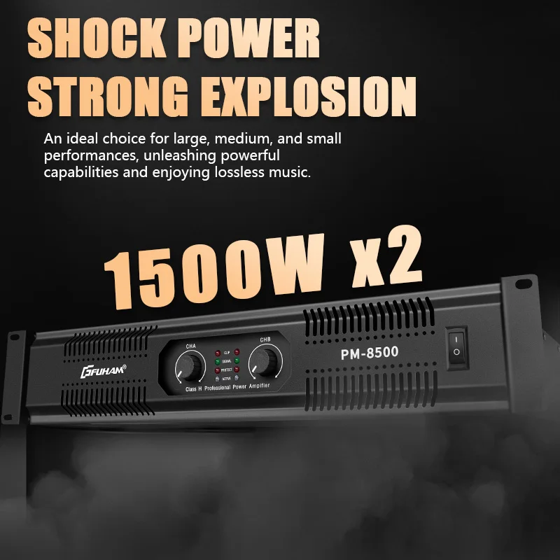 FUHAM PM8500 오디오 파워 앰프 2채널 순수 파워 앰프 1500W 전문 라이브 공연 디스코 DJ 스피커 앰프
