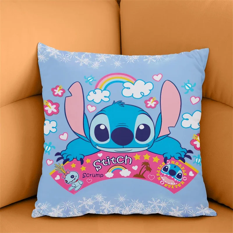 Cushion Cover Pillow Case Cover Disney Stitch Star Pillow Anime Secondary Peripheral Sofa Bed Head 45x45 cm