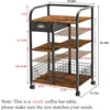 Coffee Bar with Wheels, Mobile Coffee Table with Storage Drawer, 4-Tier Adjustable Coffee Cart, Rustic Wood Coffee Bar Station 5